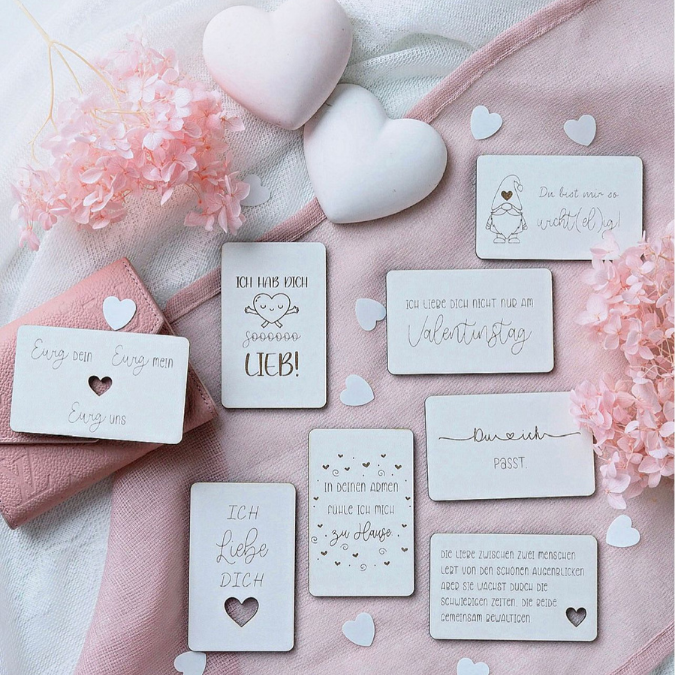 SVG Laserdatei Valentinstag 8 Designs Liebesbotschaften Karten für Portemonnaie Geldbeutel Visitenkarte Liebe Ti Amo Te Amo SVG Datei – Bild 13