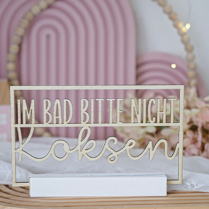 6 Designs SVG Laserdatei Klötzchenschrift Klötzchen Rahmen Gäste Wc Toilette Klo lustig nice butt shit happens SVG Datei nicht koksen humor – Bild 17