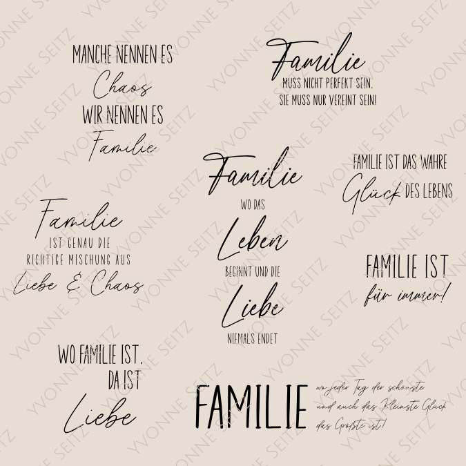 SVG Laser Datei Gravur Bundle Familie Laserdatei Plotterdatei Familienbundle Gravurdatei