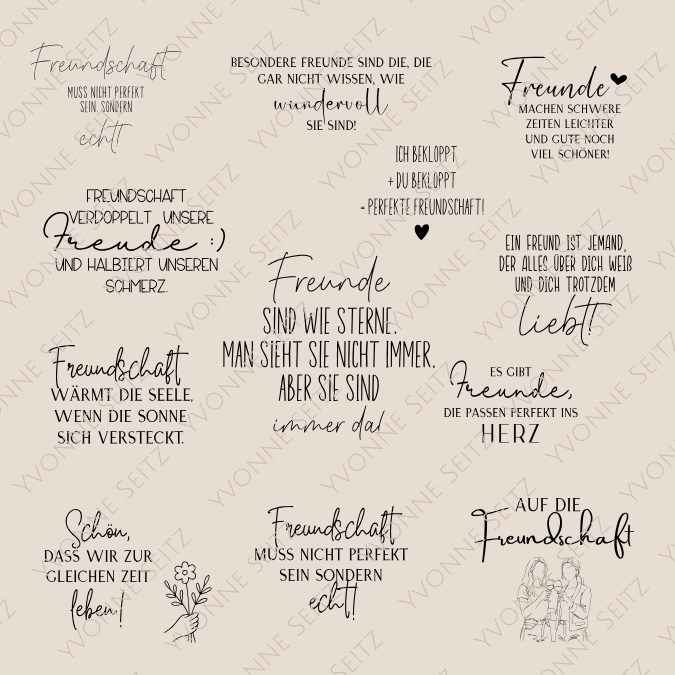 SVG Laser Datei Gravur Freunde Lieblingsmensch Besties BFF Freundinnen Freundschaft Laserdatei Plotterdatei