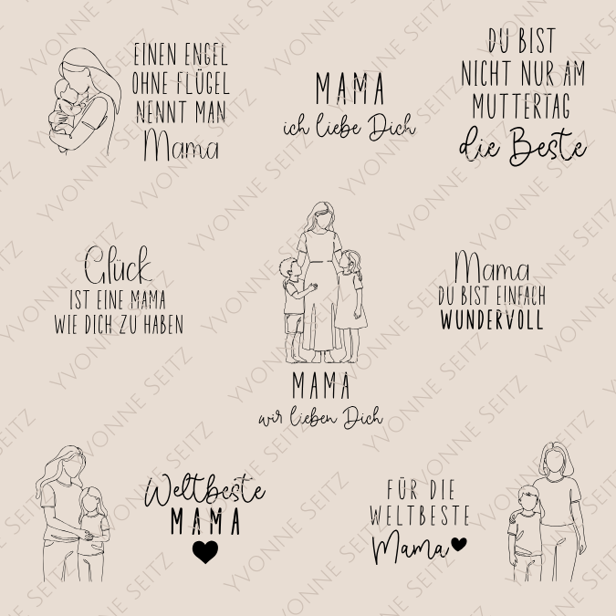 SVG Laser Datei Gravur Bundle Beste Mama Muttertag Mami Mom Mutter Schlüsselanhänger Laserdatei Plotterdatei Geschenk