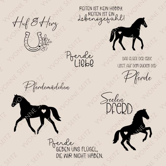 SVG Laser Datei Gravur Bundle Pferd Pferde Pferdemädchen Reiten Schlüsselanhänger Laserdatei Plotterdatei