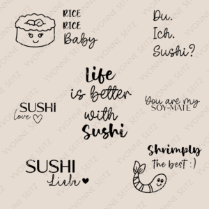 SVG Laser Datei Gravur Sushi Shrimp Food Essen Laserdatei Plotterdatei