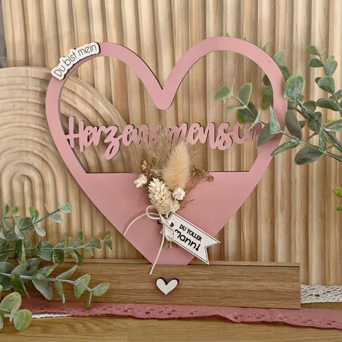 SVG Laserdatei Klötzchenschrift Herzensmensch Herz Aufsteller Liebe Valentinstag Freundin Mama Muttertag Klötzchendatei SVG Datei 3 Designs – Bild 14