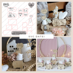 3mm und 4mm Bärenbox Geschenkbox für Kleinigkeiten Unentbärlich SVG Laser Datei Valentinstag Geschenkidee Zaubärhaft Freudschaft 2 Größen