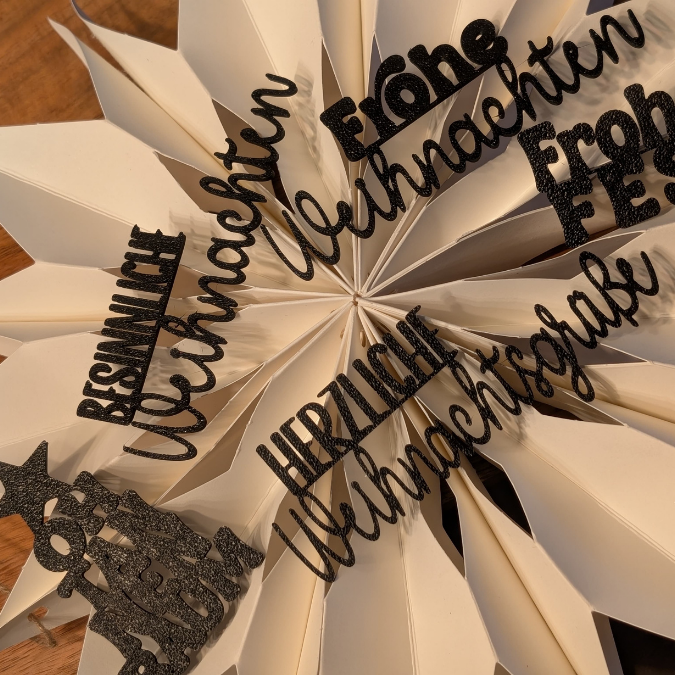 STL 3D Druck Datei 5er Mini Schriftzüge Weihnachten Advent für Postkarten und Geschenke 3D-Datei 3D-Druck Vorlage Deko Geschenkidee – Bild 8