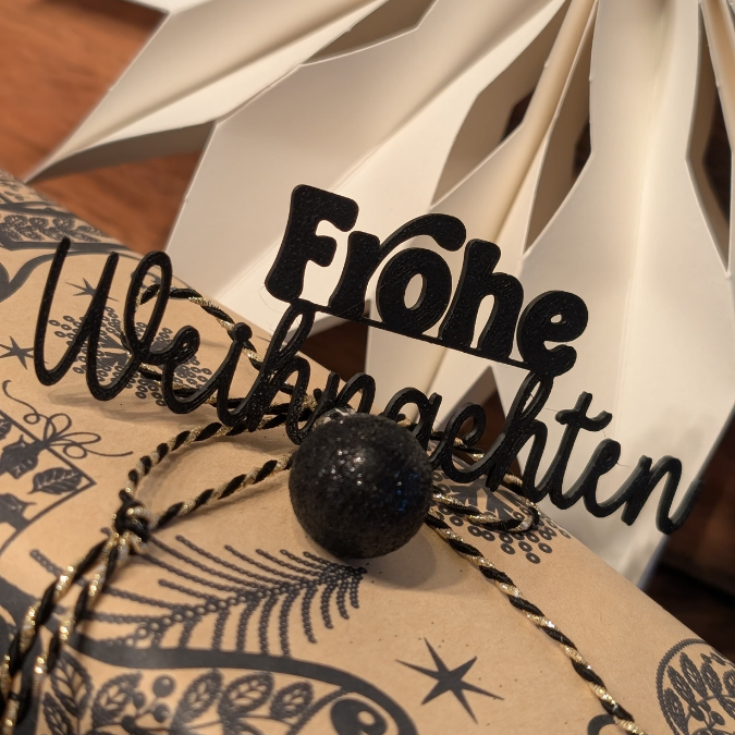 STL 3D Druck Datei 5er Mini Schriftzüge Weihnachten Advent für Postkarten und Geschenke 3D-Datei 3D-Druck Vorlage Deko Geschenkidee – Bild 10