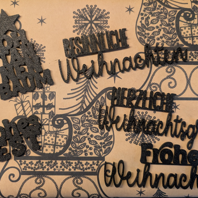 STL 3D Druck Datei 5er Mini Schriftzüge Weihnachten Advent für Postkarten und Geschenke 3D-Datei 3D-Druck Vorlage Deko Geschenkidee – Bild 11