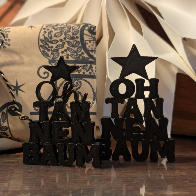 STL 3D Druck Datei Schriftzug Aufsteller Oh Tannenbaum Weihnachten Advent 3D-Datei 3D-Druck Vorlage Deko Geschenkidee Weihnachtsdeko – Bild 7