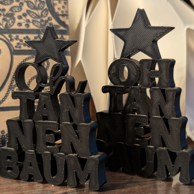 STL 3D Druck Datei Schriftzug Aufsteller Oh Tannenbaum Weihnachten Advent 3D-Datei 3D-Druck Vorlage Deko Geschenkidee Weihnachtsdeko – Bild 3