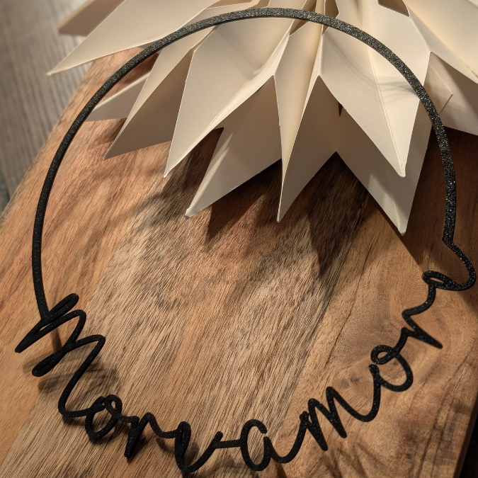 STL 3D Druck Datei Kranz More amore schlicht Geschenkanhänger Türdeko Hoop Loop Wanddeko 3D-Datei 3D-Druck Vorlage