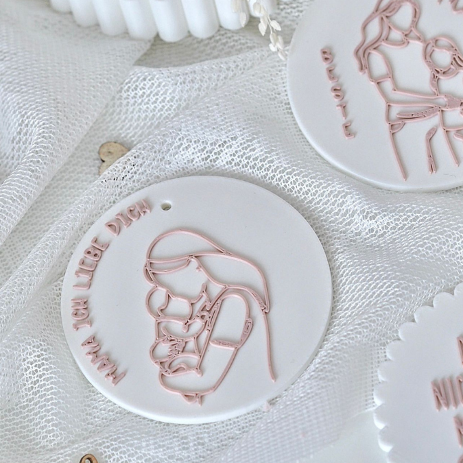 STL 3D Druck Datei Aufhänger 6er Set MUTTERTAG Dekoscheiben Geschenkanhänger passend zum Ständer im Shop 3D-Druck Datei Mama Designscheiben – Bild 6