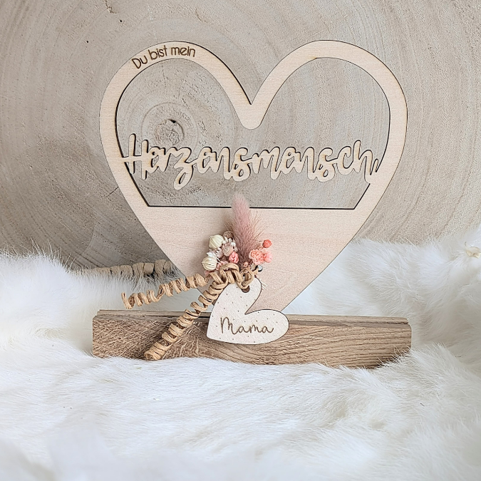 SVG Laserdatei Klötzchenschrift Herzensmensch Herz Aufsteller Liebe Valentinstag Freundin Mama Muttertag Klötzchendatei SVG Datei 3 Designs – Bild 8