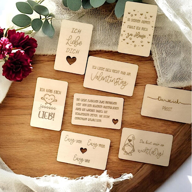 SVG Laserdatei Valentinstag 8 Designs Liebesbotschaften Karten für Portemonnaie Geldbeutel Visitenkarte Liebe Ti Amo Te Amo SVG Datei – Bild 18