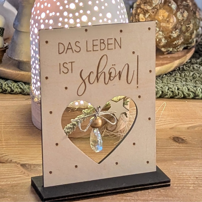 SVG Laserdatei 3er Aufsteller mit Botschaft Sonnenfänger 3mm 4mm Das Leben ist schön positiv Good vibes SVG-Datei Geschenkidee Affirmation – Bild 17