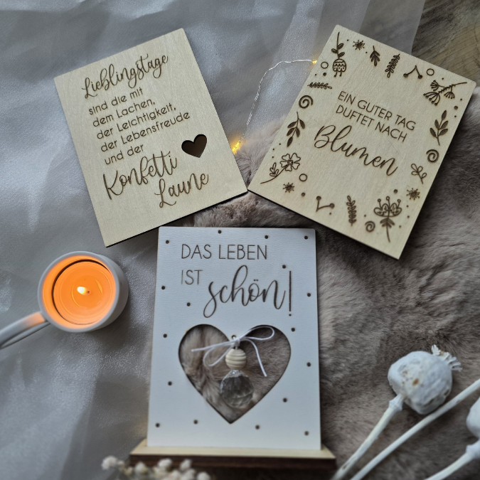 SVG Laserdatei 3er Aufsteller mit Botschaft Sonnenfänger 3mm 4mm Das Leben ist schön positiv Good vibes SVG-Datei Geschenkidee Affirmation – Bild 11