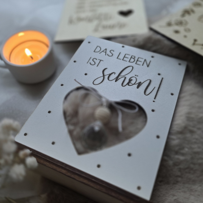 SVG Laserdatei 3er Aufsteller mit Botschaft Sonnenfänger 3mm 4mm Das Leben ist schön positiv Good vibes SVG-Datei Geschenkidee Affirmation – Bild 14