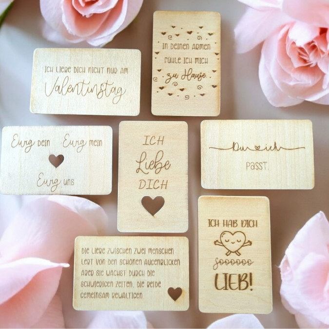 SVG Laserdatei Valentinstag 8 Designs Liebesbotschaften Karten für Portemonnaie Geldbeutel Visitenkarte Liebe Ti Amo Te Amo SVG Datei – Bild 4