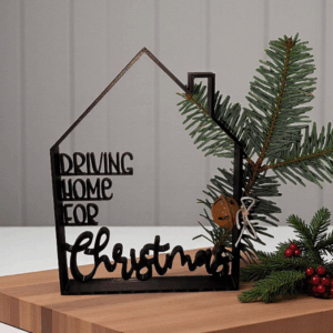 STL 3D Druck Datei 2 Designs Kranz und Aufsteller Driving home for christmas Weihnachtsdeko Weihnachtskranz Homedecor 3D-Datei 3D-Druck