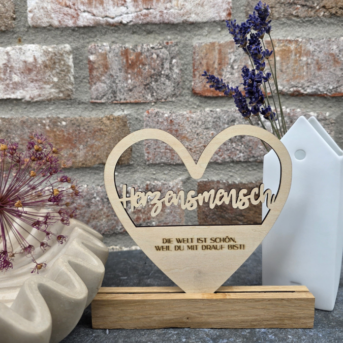SVG Laserdatei Klötzchenschrift Herzensmensch Herz Aufsteller Liebe Valentinstag Freundin Mama Muttertag Klötzchendatei SVG Datei 3 Designs – Bild 9