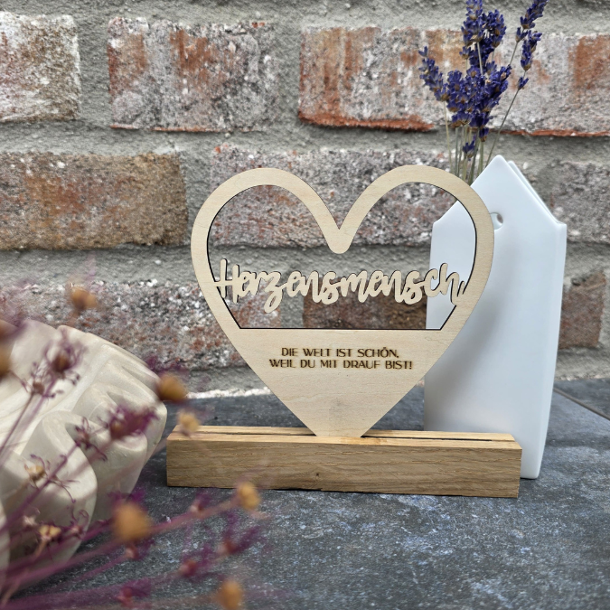 SVG Laserdatei Klötzchenschrift Herzensmensch Herz Aufsteller Liebe Valentinstag Freundin Mama Muttertag Klötzchendatei SVG Datei 3 Designs – Bild 10