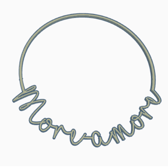 STL 3D Druck Datei Kranz More amore schlicht Geschenkanhänger Türdeko Hoop Loop Wanddeko 3D-Datei 3D-Druck Vorlage – Bild 2