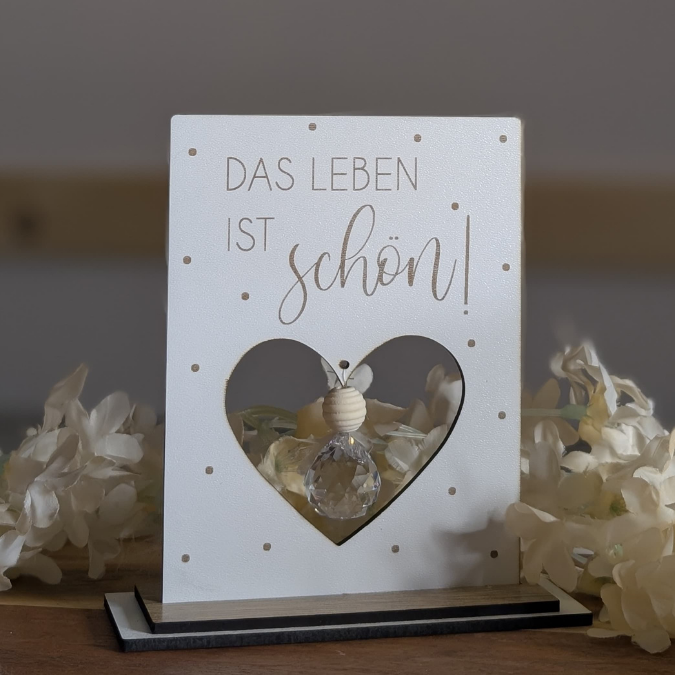 SVG Laserdatei 3er Aufsteller mit Botschaft Sonnenfänger 3mm 4mm Das Leben ist schön positiv Good vibes SVG-Datei Geschenkidee Affirmation – Bild 8