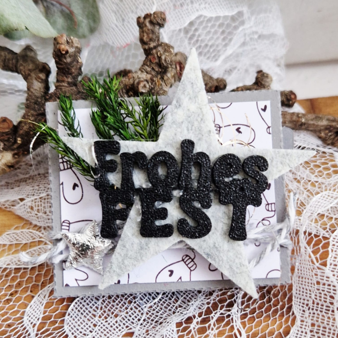 STL 3D Druck Datei 5er Mini Schriftzüge Weihnachten Advent für Postkarten und Geschenke 3D-Datei 3D-Druck Vorlage Deko Geschenkidee – Bild 6