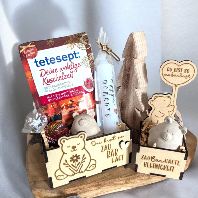 3mm und 4mm Bärenbox Geschenkbox für Kleinigkeiten Unentbärlich SVG Laser Datei Valentinstag Geschenkidee Zaubärhaft Freudschaft 2 Größen – Bild 3