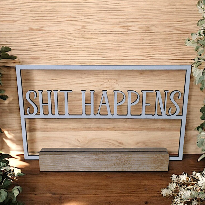 6 Designs SVG Laserdatei Klötzchenschrift Klötzchen Rahmen Gäste Wc Toilette Klo lustig nice butt shit happens SVG Datei nicht koksen humor – Bild 24