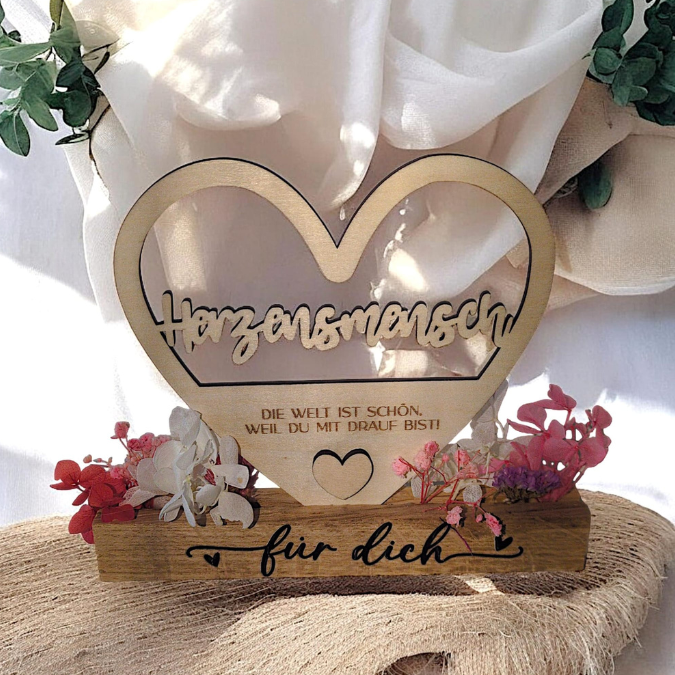 SVG Laserdatei Klötzchenschrift Herzensmensch Herz Aufsteller Liebe Valentinstag Freundin Mama Muttertag Klötzchendatei SVG Datei 3 Designs – Bild 15