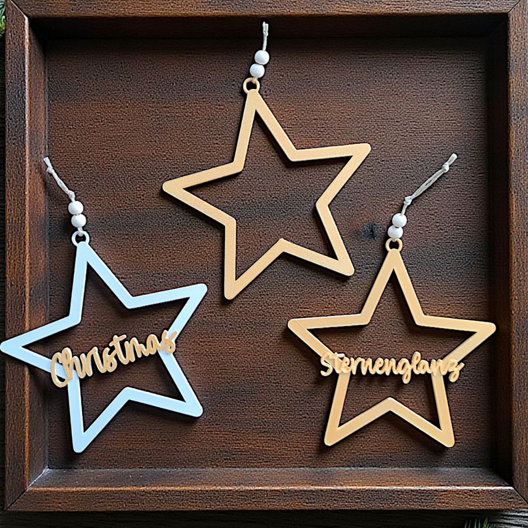 STL 3D Druck Datei 3 Designs Kranz Sternenkranz Sterne Weihnachtsdeko Weihnachtskranz Wanddeko Homedecor Deko 3D-Datei 3D-Druck