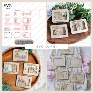 12 Designs Laserdatei Verpackung für Gutscheinkarten Gutscheine Geld Geburtstag Ec Kartengröße Geldgeschenk Wunschgutschein SVG Datei