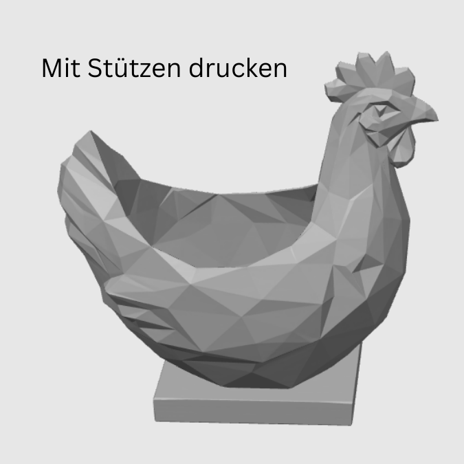 STL 3D Druck Datei Osterkorb Schale Graphisch Huhn geometrisch Hahn skalierbar 3D-Druck Datei Frühling elegante Frühlingsdeko Skulptur – Bild 2