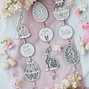 SVG Laserdatei florale Sonnenfänger Ostern Frühling Anhänger Geschenkanhänger Frühlingsdeko in 16 Designs Geschenkidde SVG-Datei
