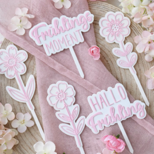 STL 3D Druck Datei Stecker 5er Set Frühling Pflanzenstecker Caketopper 3D-Druck Datei Blumen