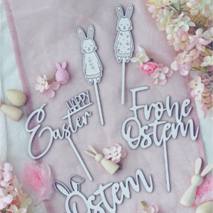 SVG Laserdatei Ostern Skandi Hasen Caketopper Stecker Pflanzenstecker Frühlingsdatei Osterdatei Osterdeko Tischdeko Laser SVG Datei