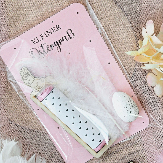PRINT DRUCKVORLAGE PDF Verpackung Kleinigkeiten Geschenkkarte 2 Designs Kleiner Ostergruß Printable zum ausdrucken blumen Frühling to go – Bild 2