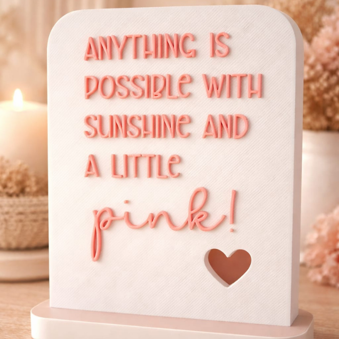 STL 3D Druck Datei Aufsteller positive quotes mit 3 Ständern und 4 Design Karten Schild Statement 3D-Druck Datei smile pink adventures – Bild 5