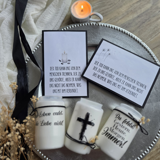 Postkarten Druckvorlage 2 Designs Trauer 3 Anteilnahme Abschied PDF Karte Geschenkkarte Printable Postkarte Stilvoll Beerdigung (Kopie) (Kopie) – Bild 2