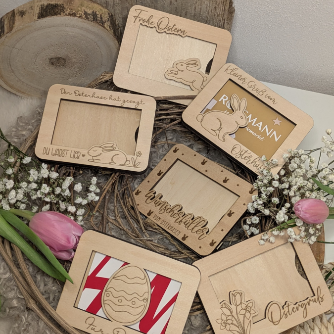9 Designs Laserdatei Verpackung für Gutscheinkarten Gutscheine Geld Ostern Ec Kartengröße Geldgeschenk Wunschgutschein SVG Datei – Bild 19