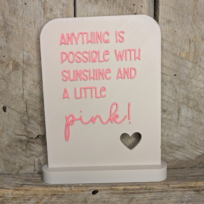 STL 3D Druck Datei Aufsteller positive quotes mit 3 Ständern und 4 Design Karten Schild Statement 3D-Druck Datei smile pink adventures – Bild 6