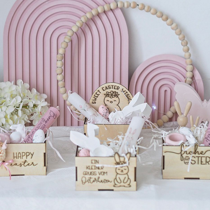 SVG Laserdatei Ostern Osterbox Geschenkbox 3mm 4mm Oster Verpackung für Kleinigkeiten SVG-Datei Osterhase Geldverpackung Küken Ostergeschenk