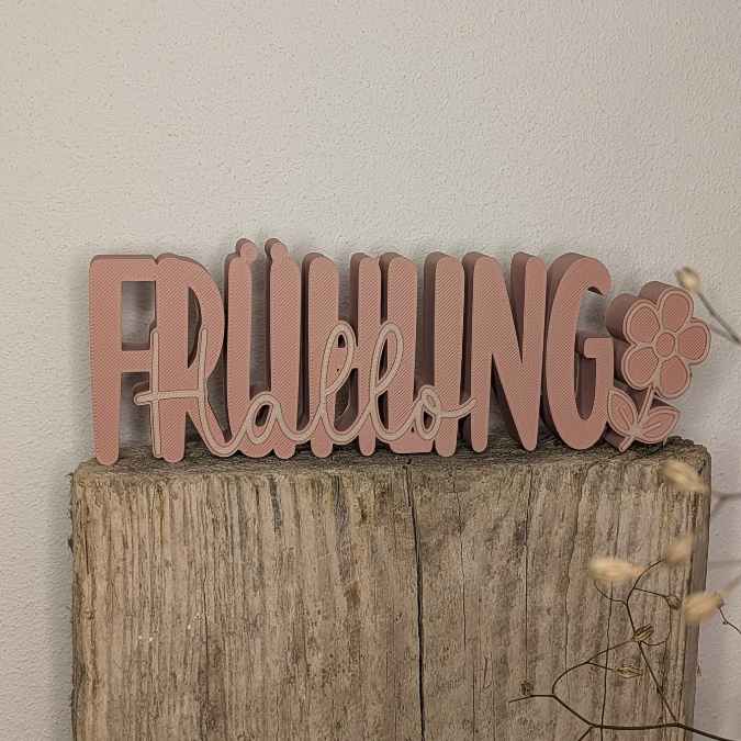 STL 3D Druck Datei 2er Set Schriftzug Frühlingsgefühle Frühlingsliebe Schriftzüge 3D-Datei 3D-Druck Vorlage Frühlingsdeko 3D Frühling – Bild 4