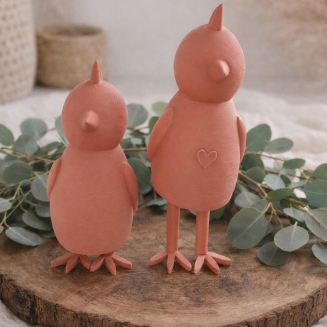 STL 3D Druck Datei 4er Set Hühner Hahn Huhn mit Beinen zum Stecken 3D-Druck Datei Ostern Skandi schlichte Osterdeko – Bild 3