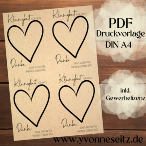 Print DRUCKVORLAGE PDF Verpackung Kleinigkeiten Geschenkkarte Kleinigkeit danke dass du in meinem Leben bist Printable ausdrucken