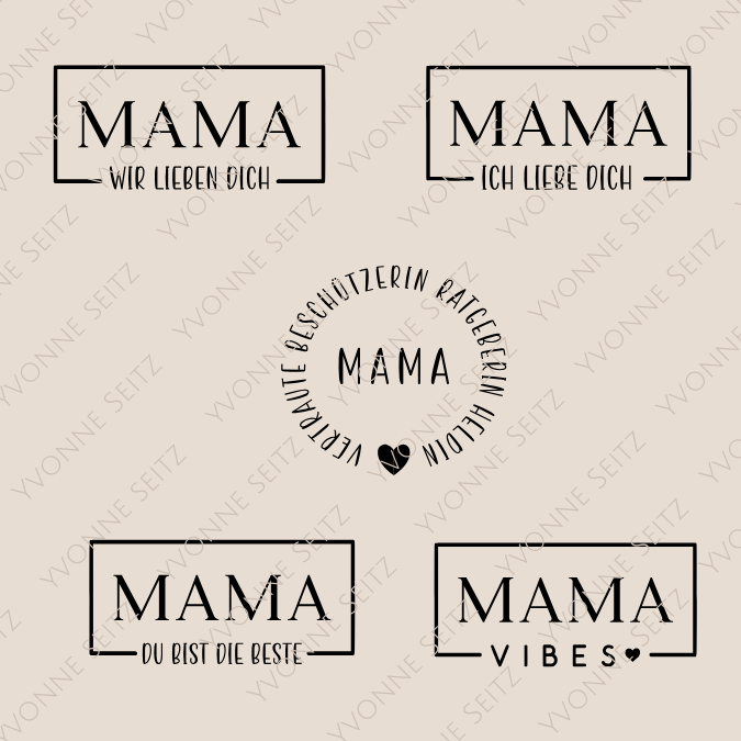 SVG Laser Datei Gravur Bundle Mama Mutti Mami Mom Gravur für Schlüsselanhänger Muttertag Vatertag Laserdatei Plotterdatei