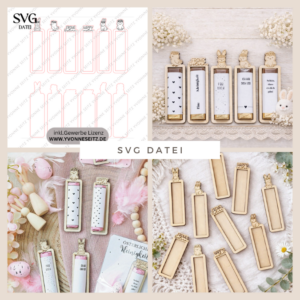 SVG Laserdatei 6 Designs Ostern Halter für Schokoriegel Merci Kinderriegel Yogurette als kleines Mitbringsel SVG Datei Osterschokolade