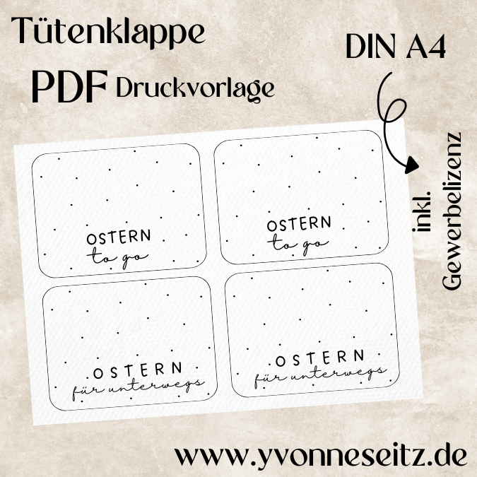 Tütenklappe Verschluss PRINT Druckvorlage PDF Verpackung für Kleinigkeiten - Ostern to go - Printable PDF Datei zum selber drucken