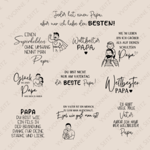 SVG Laser Datei Gravur Papa Vater Vatertag Bundle Männer Mann Dad Weltbester Papa Laserdatei Plotterdatei Superheld